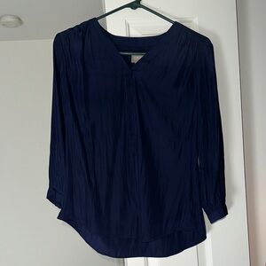 Chicos Deep Blue V-Neck Blouse